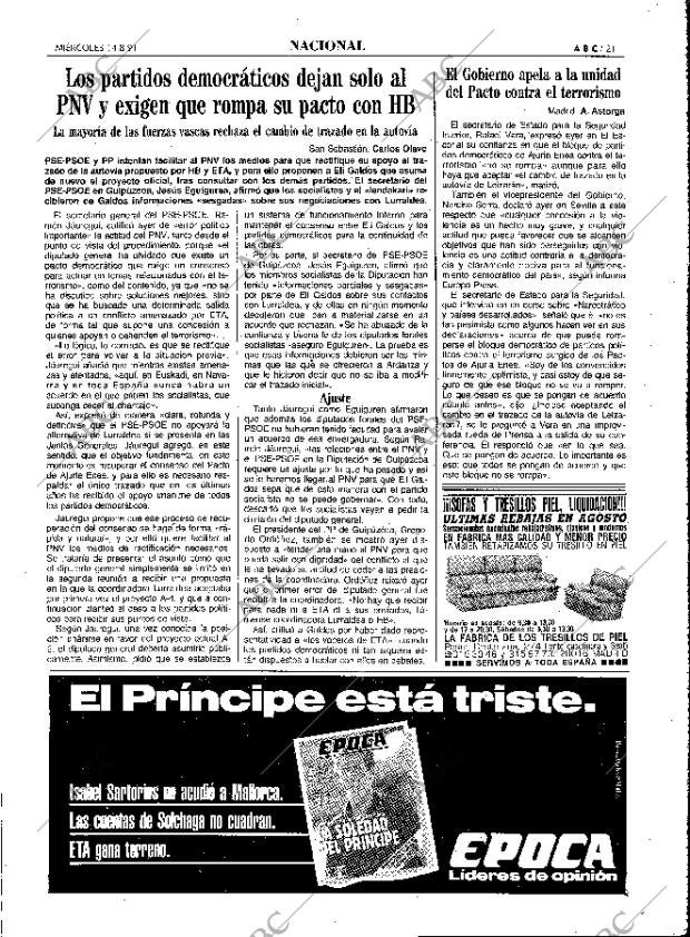 ABC MADRID 14-08-1991 página 21