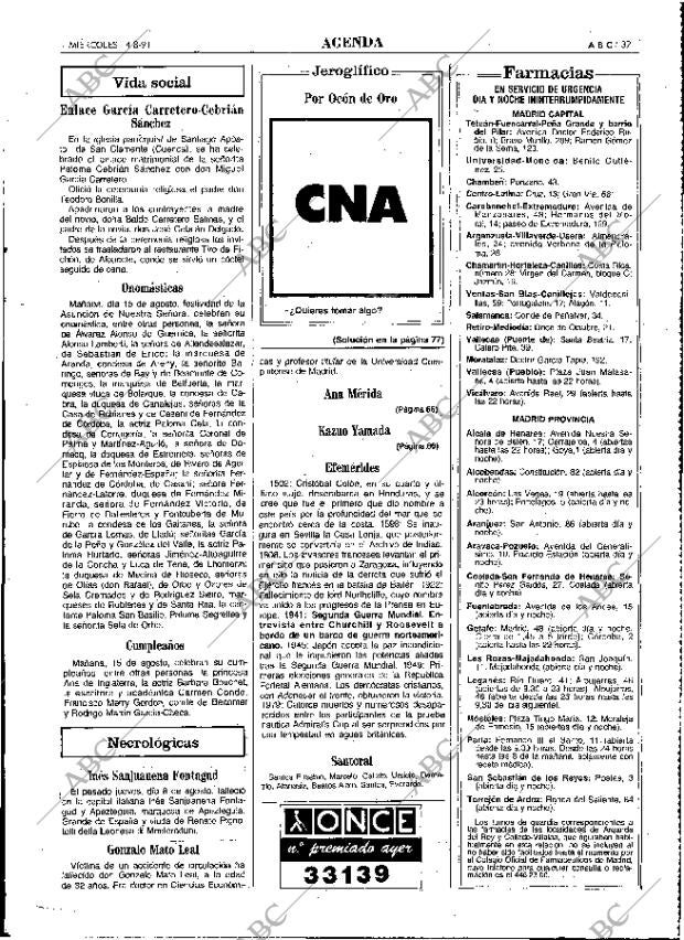 ABC MADRID 14-08-1991 página 37