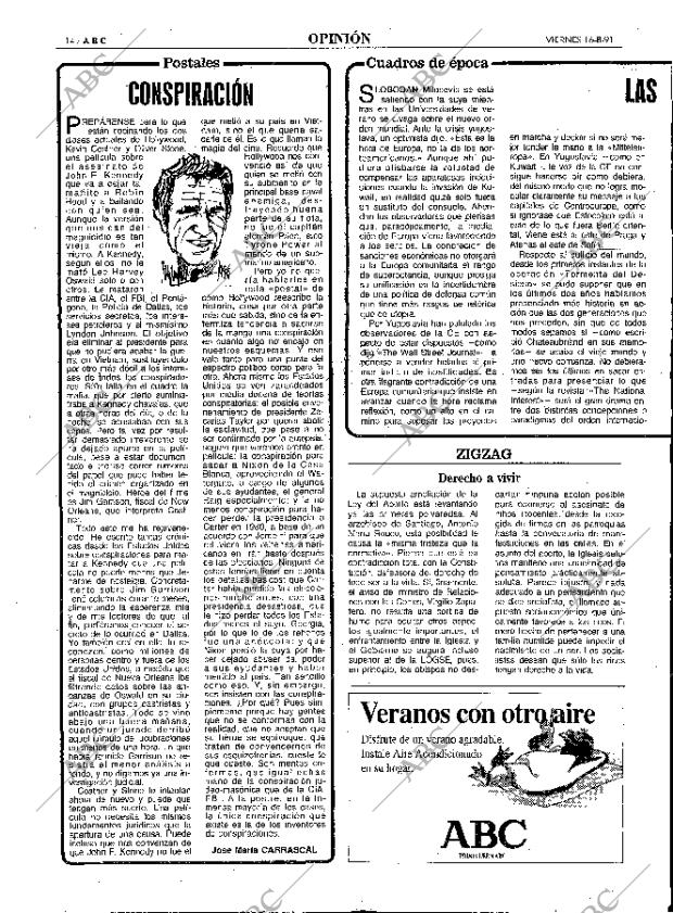 ABC MADRID 16-08-1991 página 14