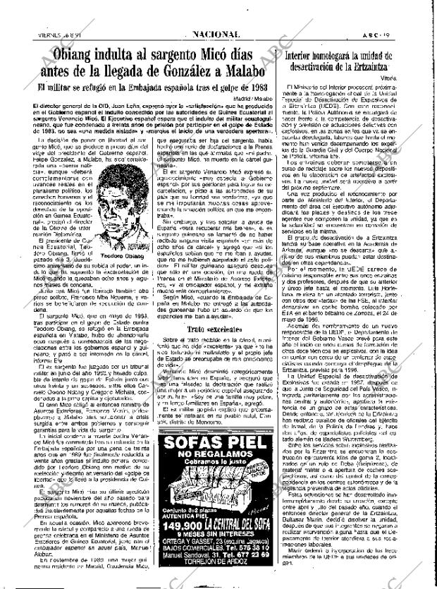 ABC MADRID 16-08-1991 página 19