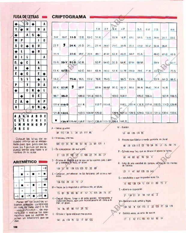 BLANCO Y NEGRO MADRID 18-08-1991 página 108