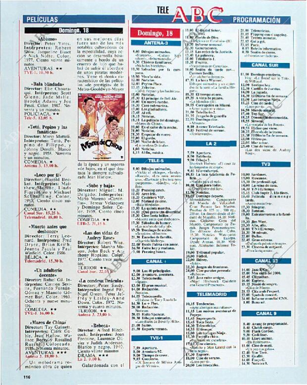 BLANCO Y NEGRO MADRID 18-08-1991 página 116