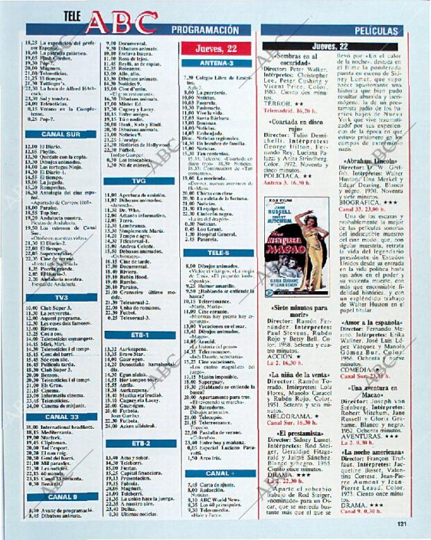 BLANCO Y NEGRO MADRID 18-08-1991 página 121