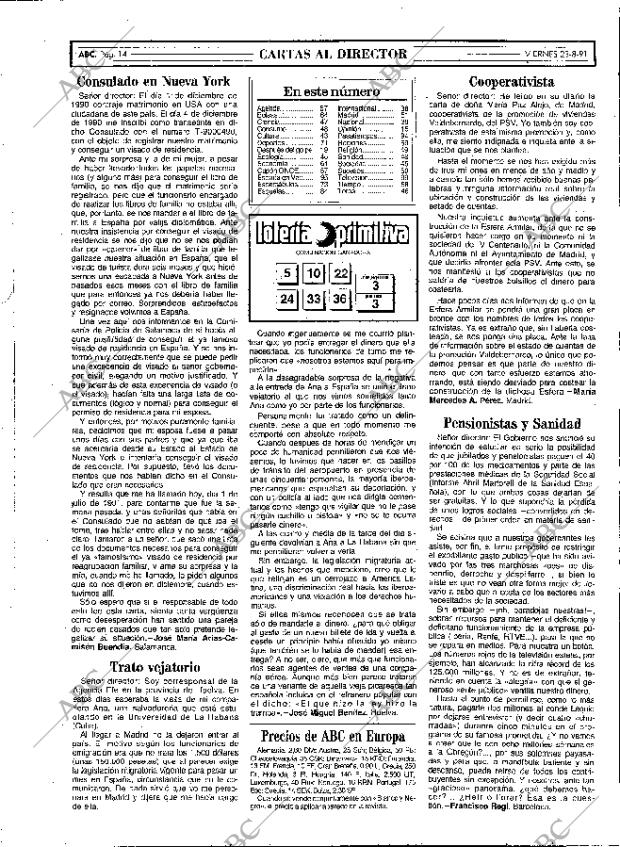ABC MADRID 23-08-1991 página 14