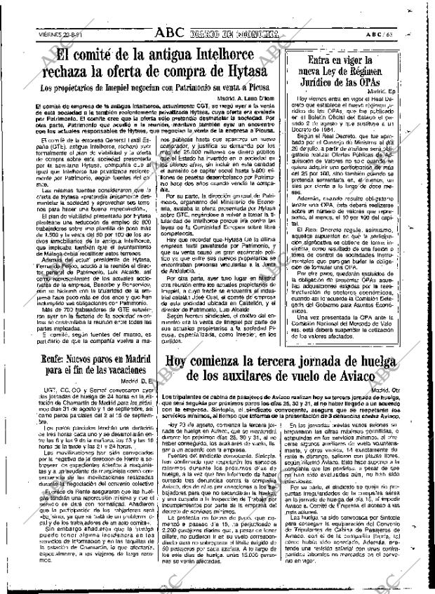 ABC MADRID 23-08-1991 página 63