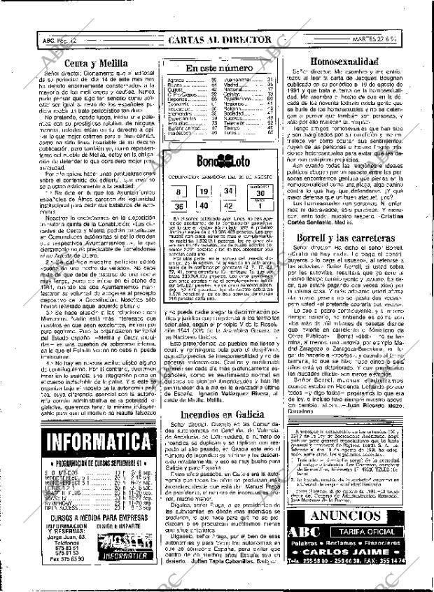 ABC MADRID 27-08-1991 página 12