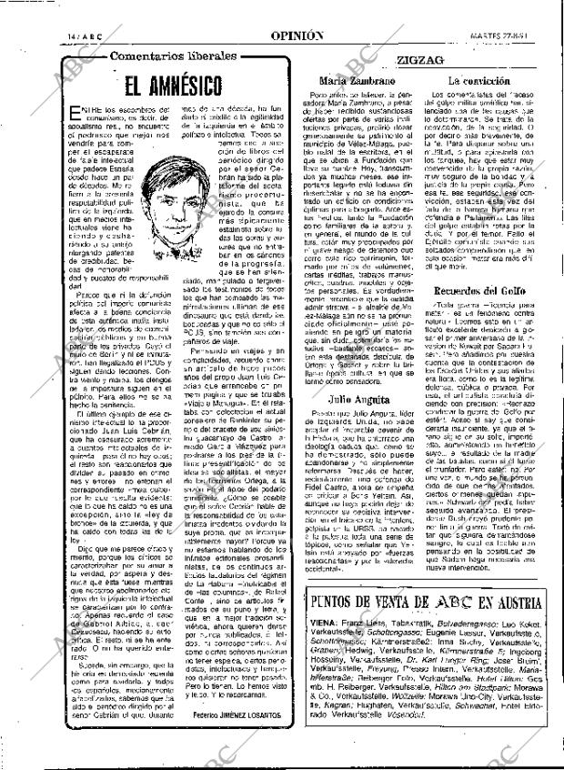 ABC MADRID 27-08-1991 página 14