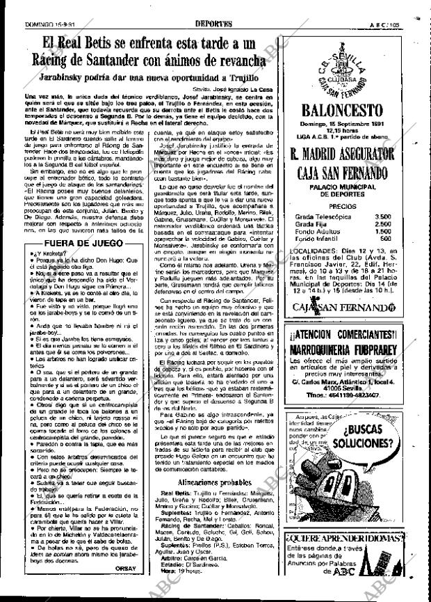 ABC SEVILLA 15-09-1991 página 105