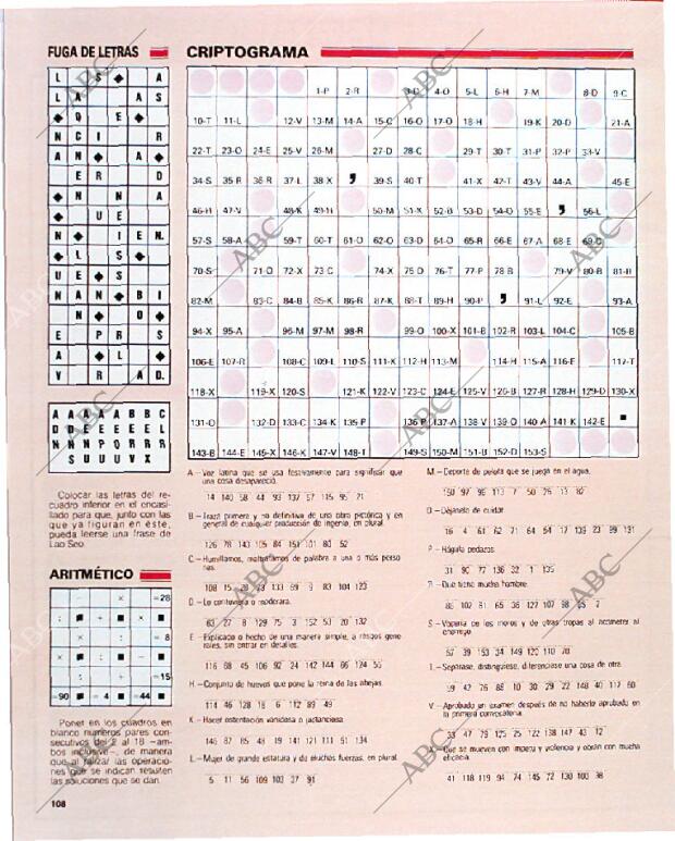 BLANCO Y NEGRO MADRID 15-09-1991 página 108