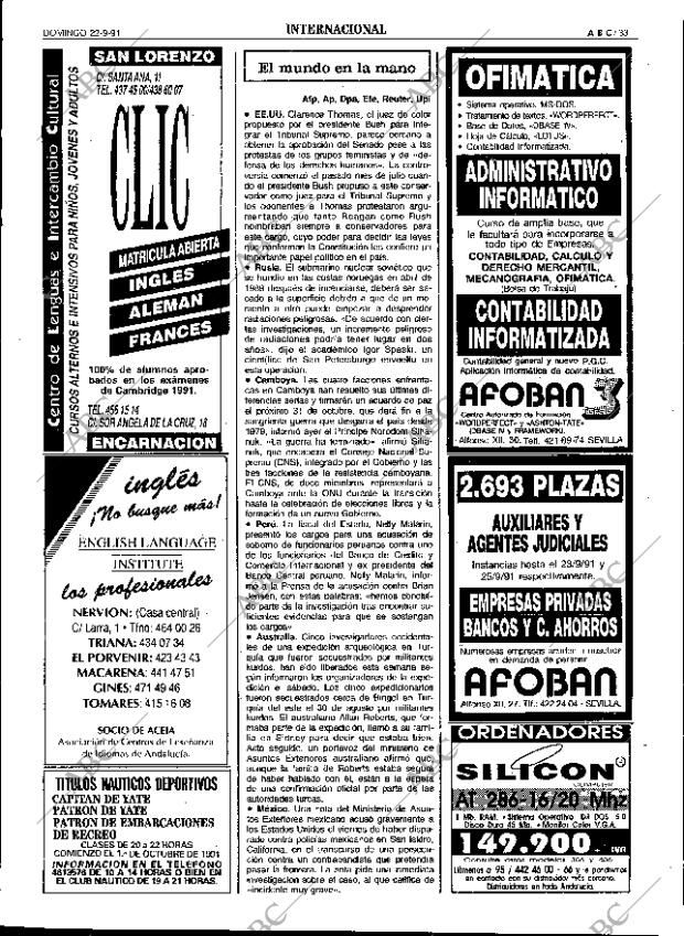 ABC SEVILLA 22-09-1991 página 33