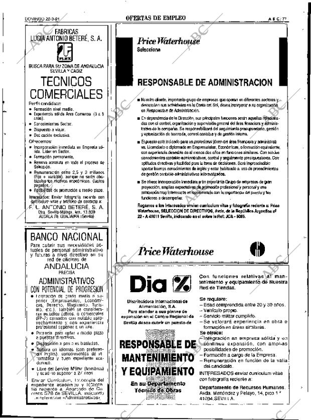 ABC SEVILLA 22-09-1991 página 77