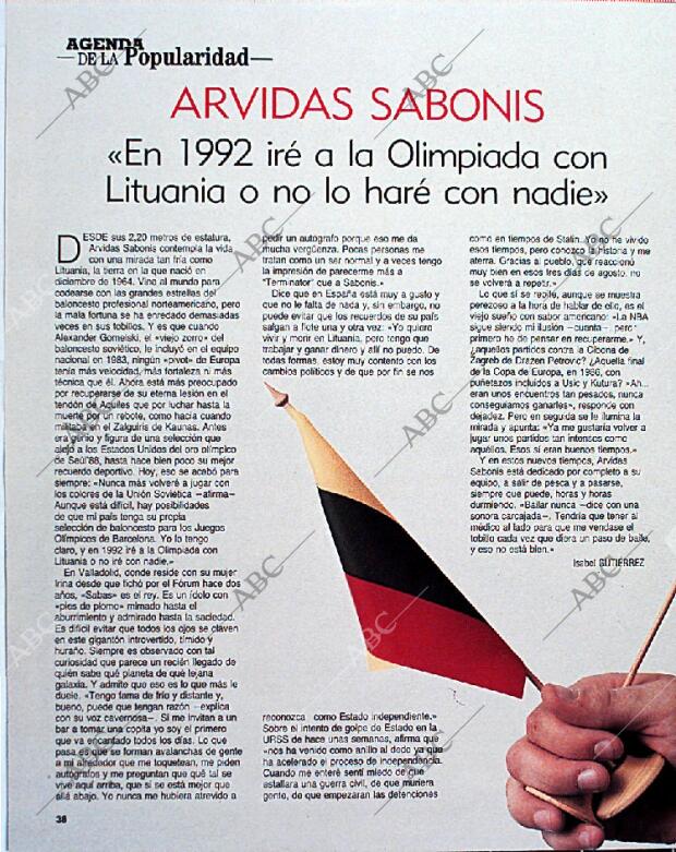 BLANCO Y NEGRO MADRID 22-09-1991 página 38