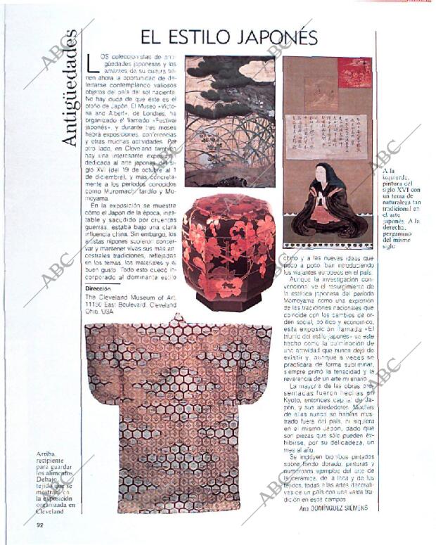 BLANCO Y NEGRO MADRID 29-09-1991 página 92