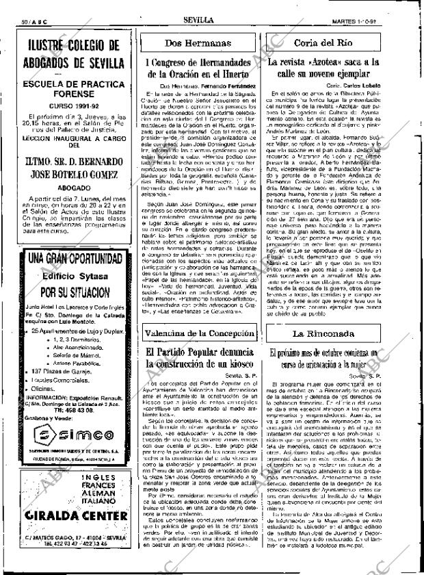 ABC SEVILLA 01-10-1991 página 50