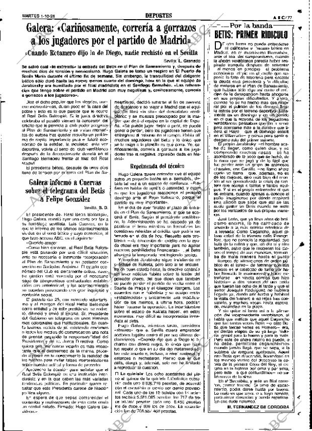 ABC SEVILLA 01-10-1991 página 77