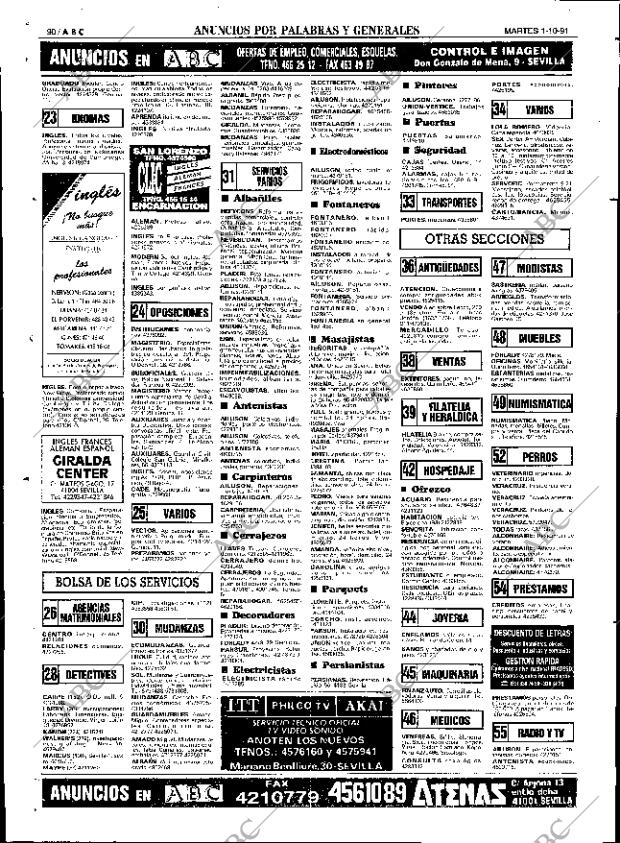 ABC SEVILLA 01-10-1991 página 90