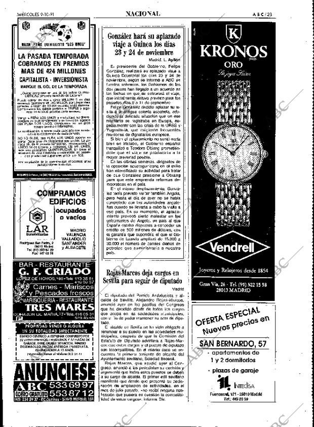 ABC MADRID 09-10-1991 página 23