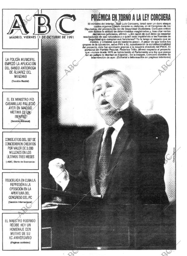 ABC MADRID 11-10-1991 página 1