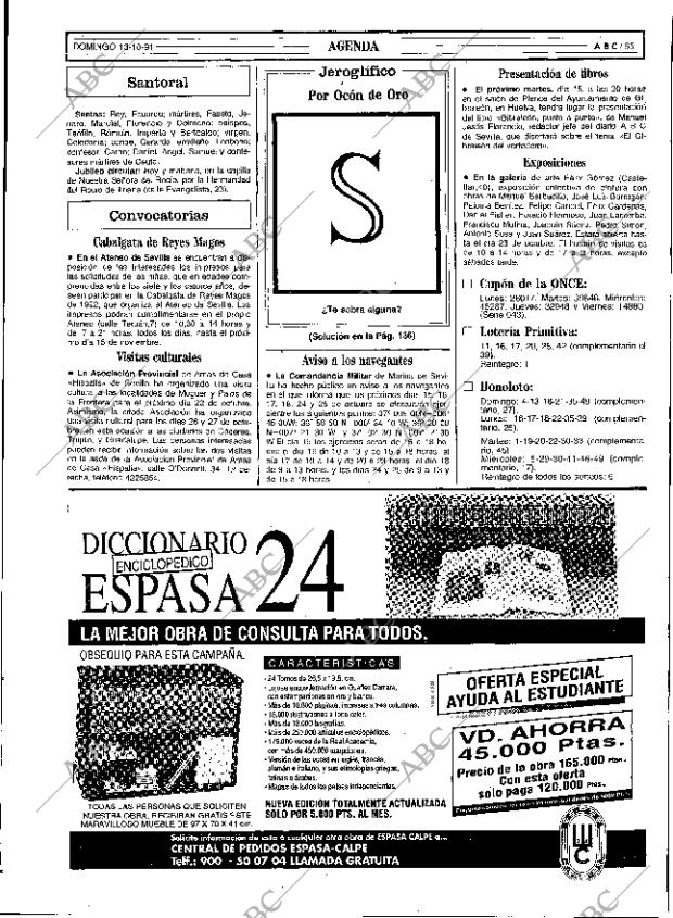 ABC SEVILLA 13-10-1991 página 65