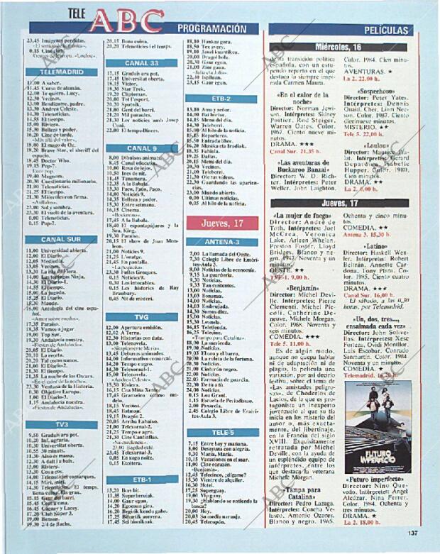 BLANCO Y NEGRO MADRID 13-10-1991 página 137