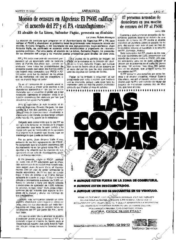 ABC SEVILLA 15-10-1991 página 47
