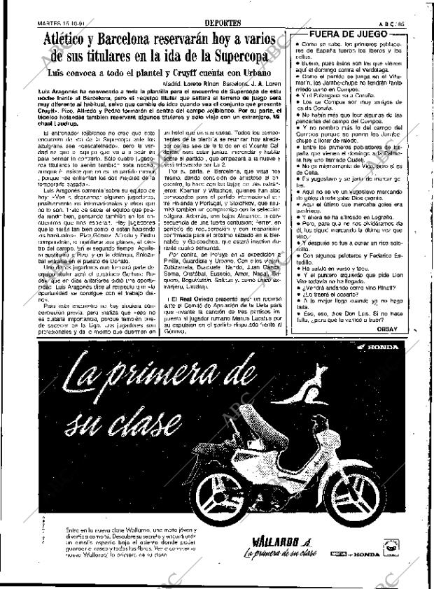 ABC SEVILLA 15-10-1991 página 85