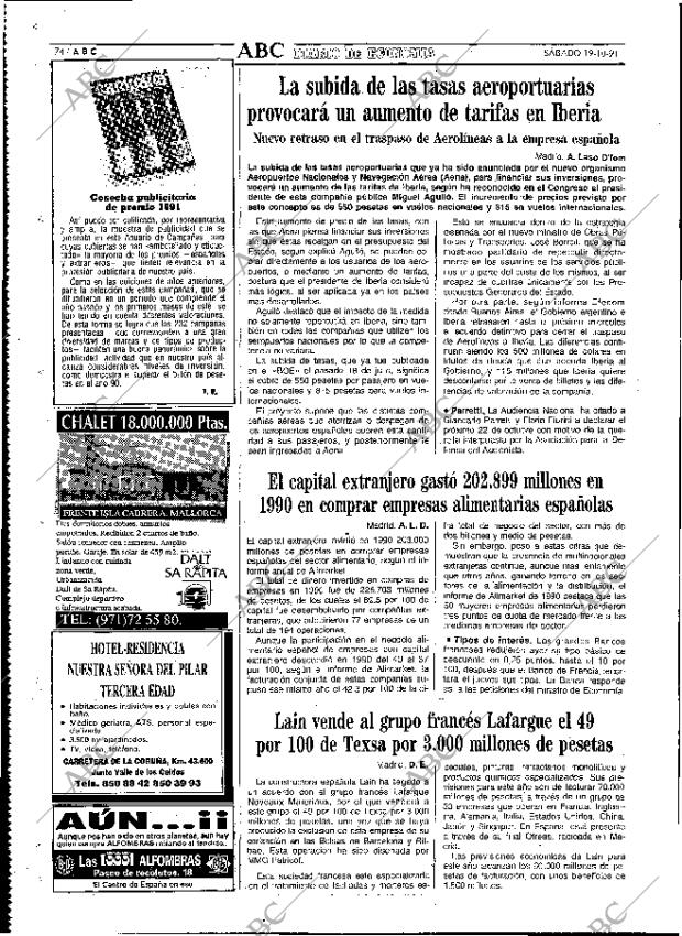 ABC MADRID 19-10-1991 página 74