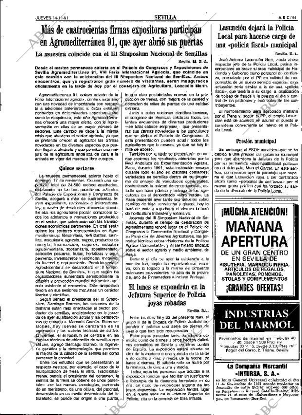 ABC SEVILLA 14-11-1991 página 61