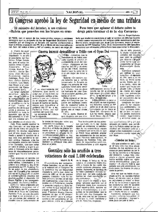 ABC MADRID 15-11-1991 página 19