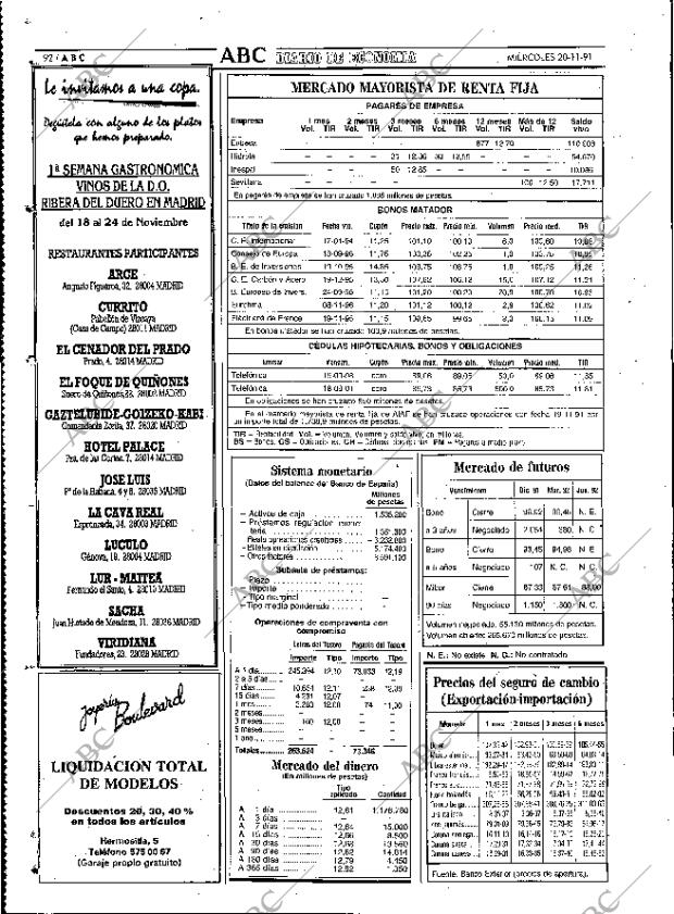 ABC MADRID 20-11-1991 página 92