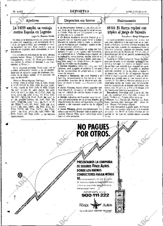 ABC MADRID 20-11-1991 página 98
