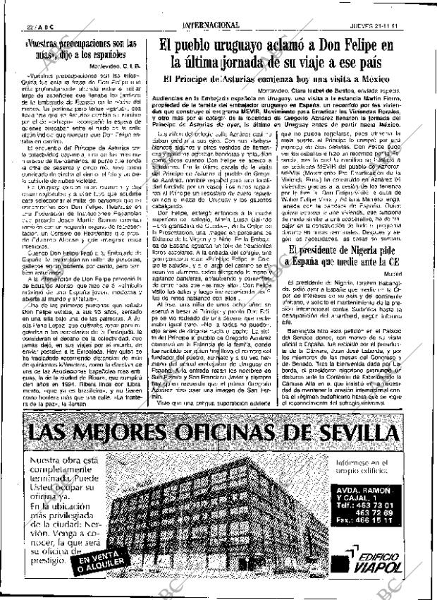 ABC SEVILLA 21-11-1991 página 22