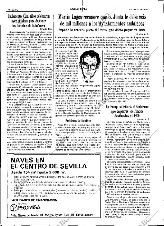 ABC SEVILLA 22-11-1991 página 46