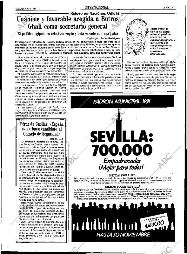 ABC SEVILLA 23-11-1991 página 31