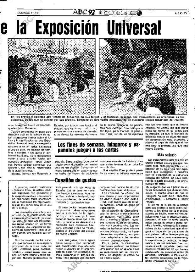 ABC SEVILLA 01-12-1991 página 73