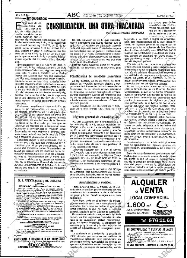 ABC MADRID 02-12-1991 página 92