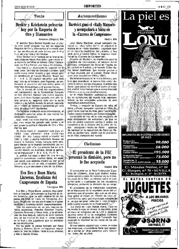 ABC SEVILLA 08-12-1991 página 109
