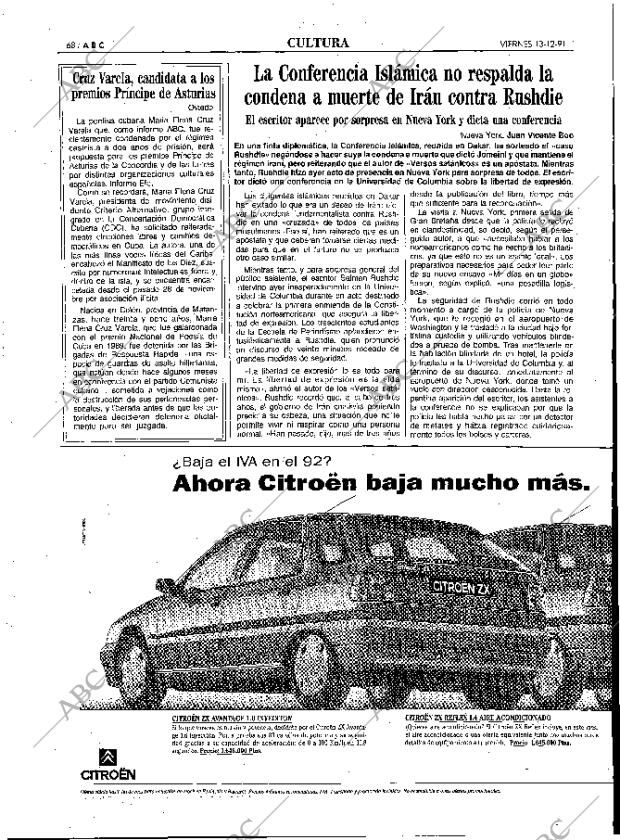 ABC MADRID 13-12-1991 página 68