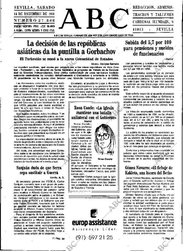 ABC SEVILLA 14-12-1991 página 15