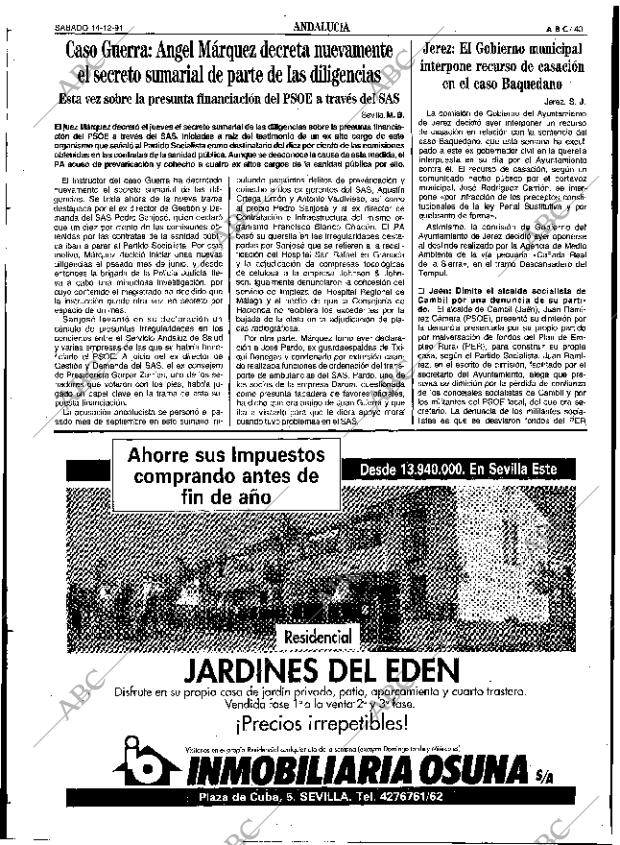 ABC SEVILLA 14-12-1991 página 43