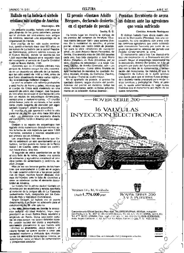 ABC SEVILLA 14-12-1991 página 67