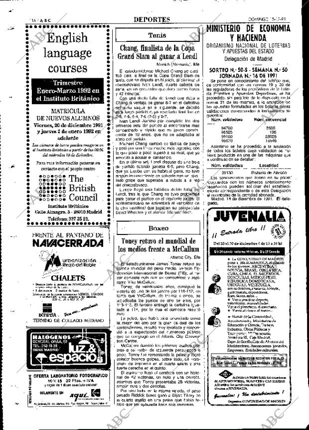 ABC MADRID 15-12-1991 página 116