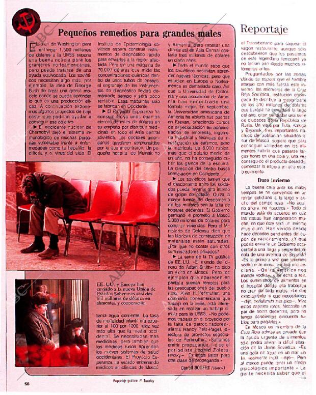 BLANCO Y NEGRO MADRID 15-12-1991 página 58