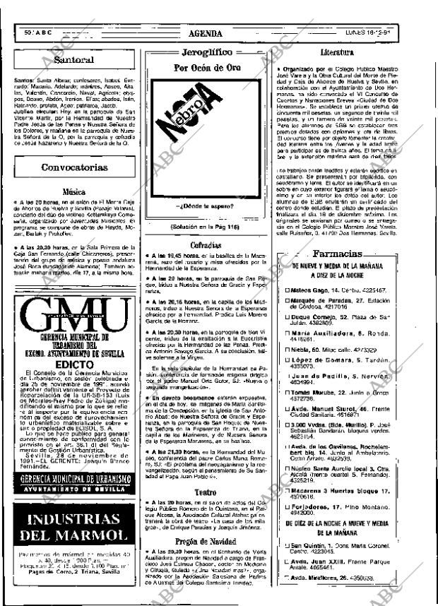ABC SEVILLA 16-12-1991 página 50