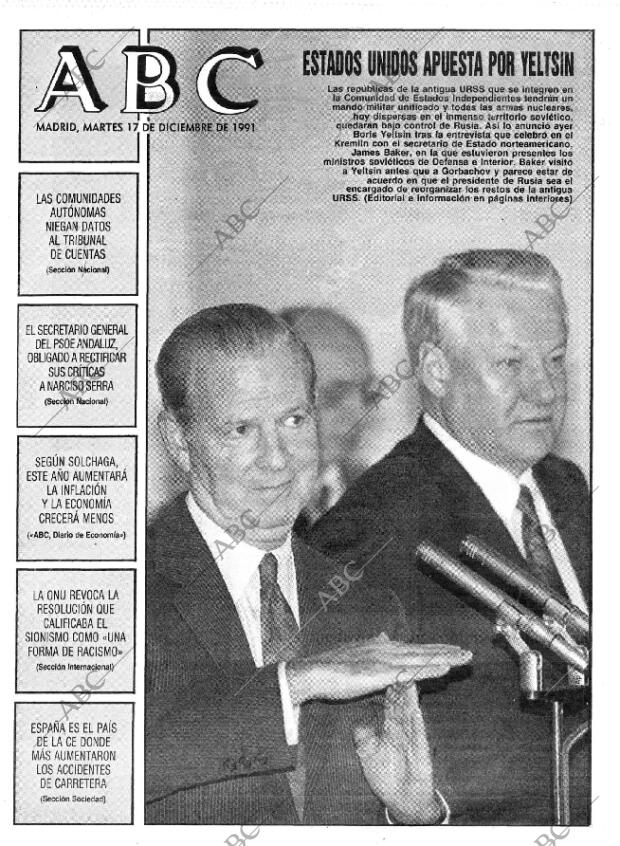 ABC MADRID 17-12-1991 página 1