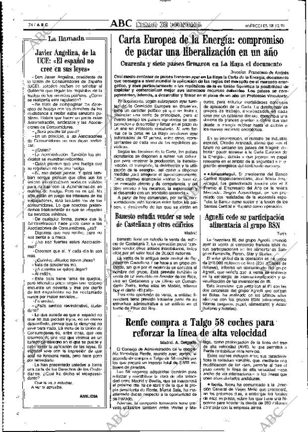 ABC MADRID 18-12-1991 página 74