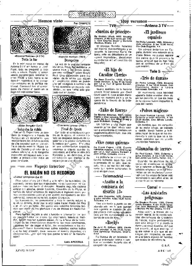 ABC MADRID 19-12-1991 página 141