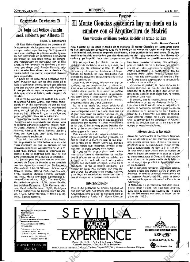 ABC SEVILLA 22-12-1991 página 127