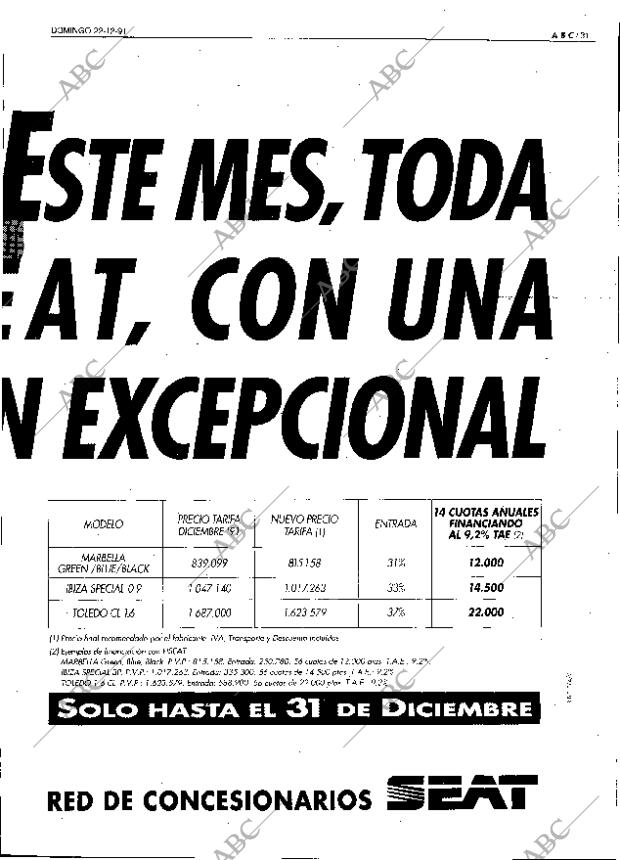 ABC SEVILLA 22-12-1991 página 31