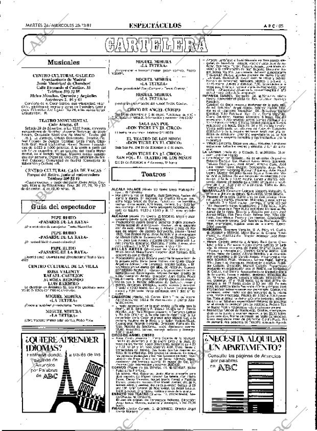 ABC MADRID 24-12-1991 página 85